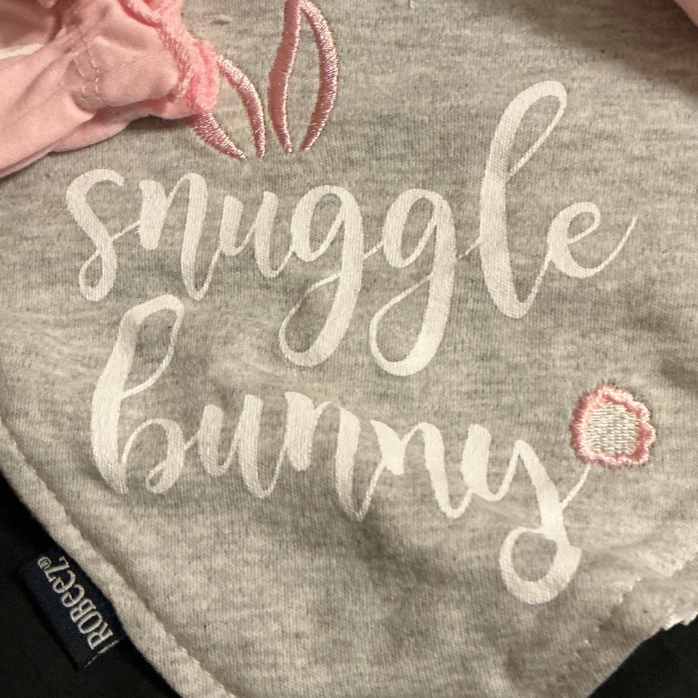 Robeez Pink and Gray Bunny 4-Piece Baby Accessory Set - Picture 3 of 3